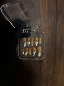 Brown with white French And Golden Crome